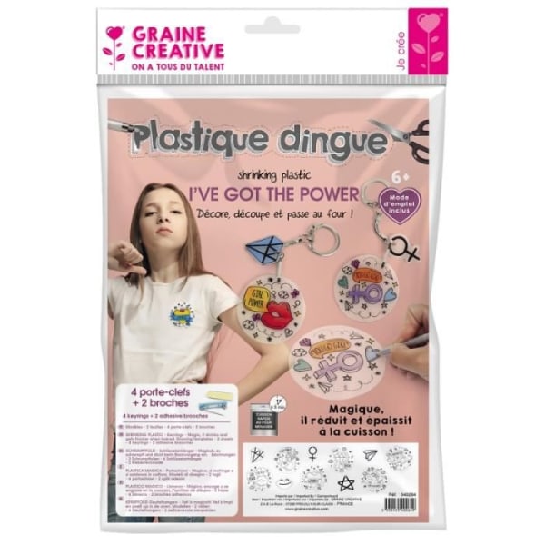 Creative Seed - Crazy Plastic Kit - Girl Power - 6 st