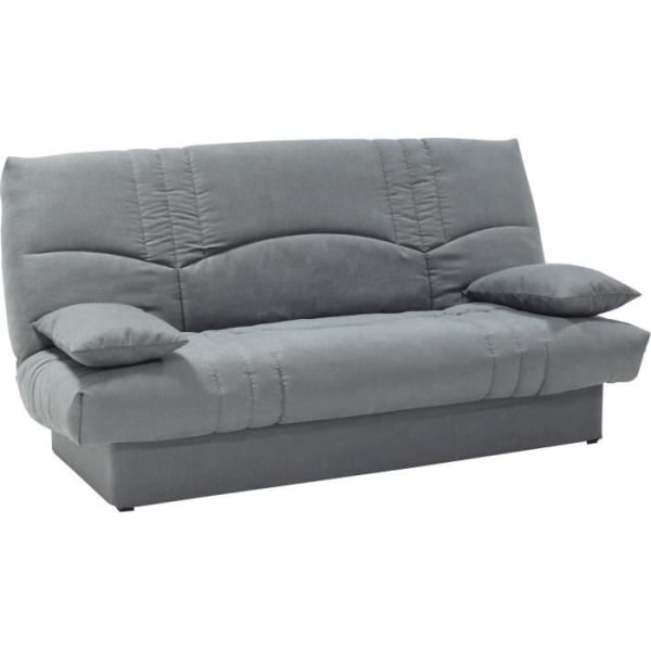 THELMA 3-sits bäddsoffa - Mellangrått Soro-tyg - Säng 125x190 cm - L190 x D92 x H96 cm