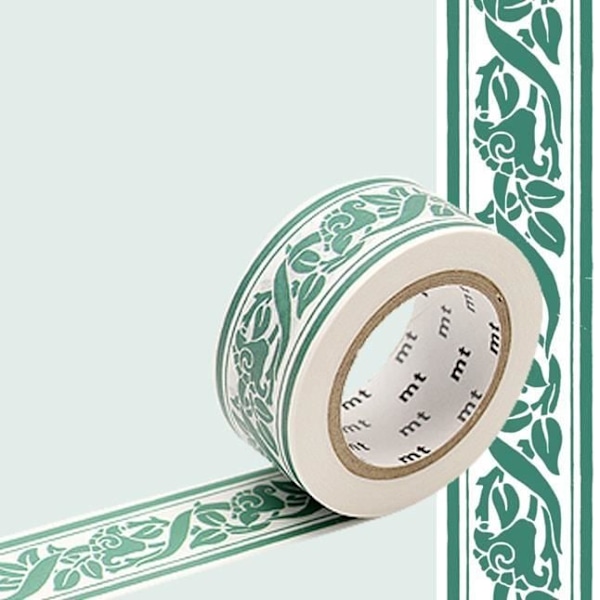Masking Tape MT 20 mm WILLIAM MORRIS lys - lilja-raja - Masking Tape (MT) Monivärinen - Assortti Flerfärgad
