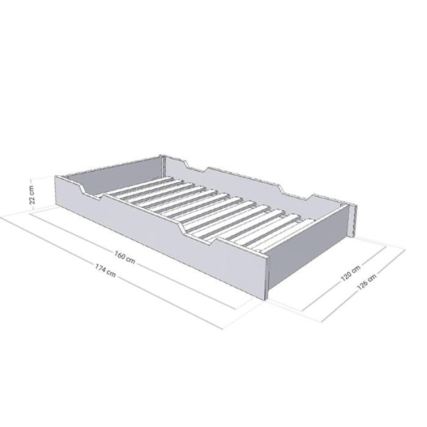Sengeskuffe 120 x 160 med BUDDY boxspring - murstensrød Röd