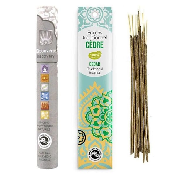 Indisk cedertræ røgelse + 14 ayurvediske røgelsespinde