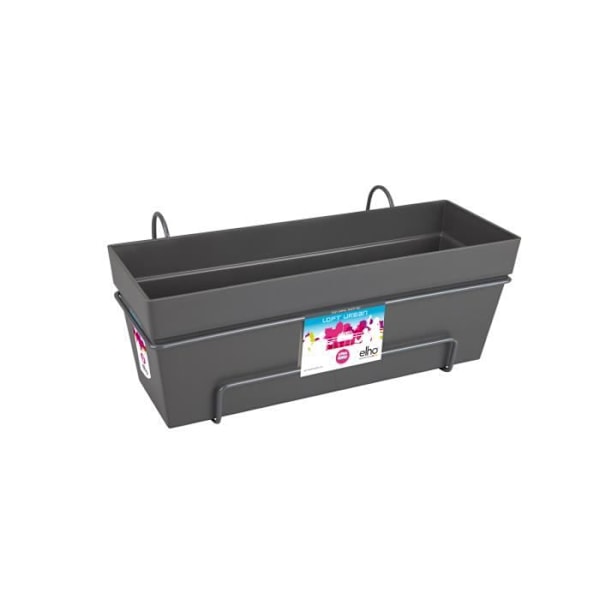 Elho Loft Urban Balcony Allin1 50 - Sort - L 49 x B 27 x H 21 cm - Altan;udendørs - 100% genanvendt Antracit