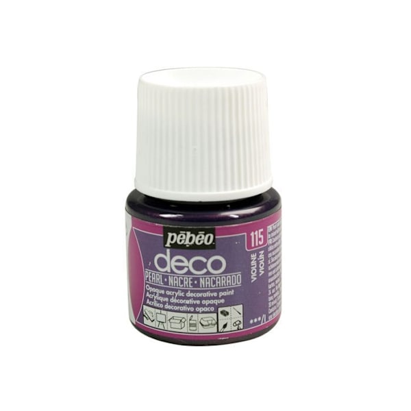 Acrylfarve - Pébéo - P.BO Dekor - Perlemor violet - 45ml - Mat finish Pärlemor lila