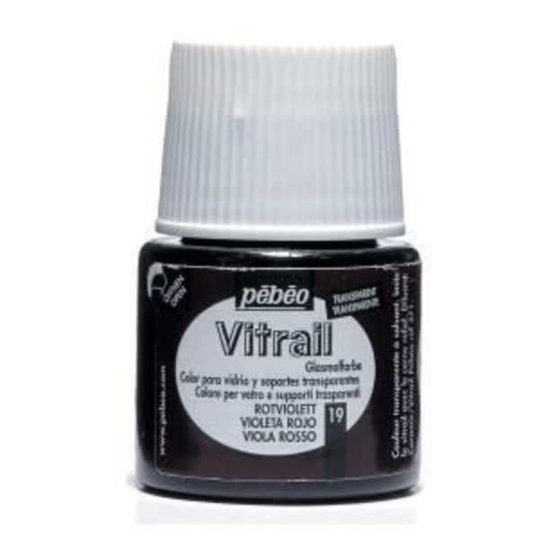 Glasmaleri - Pébéo - Violet Rød - 45ml - Transparent - Blank Violett röd