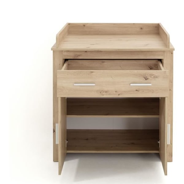Duo babyværelse: Seng 70 x 140 cm + AHOI omklædningskrin - Eg - TREND TEAM Patinerad antik ek