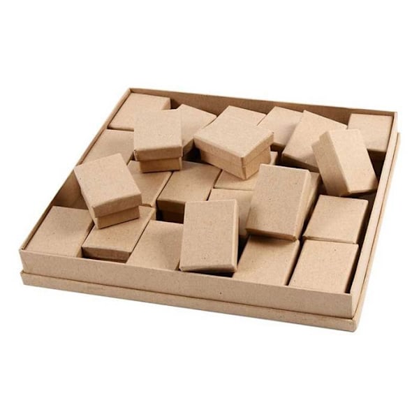 Tomma lådor - Set om 24 - Brun - Tändsticksformat - 5 x 7 x 3,5 cm - Både för herrar och damer kastanj