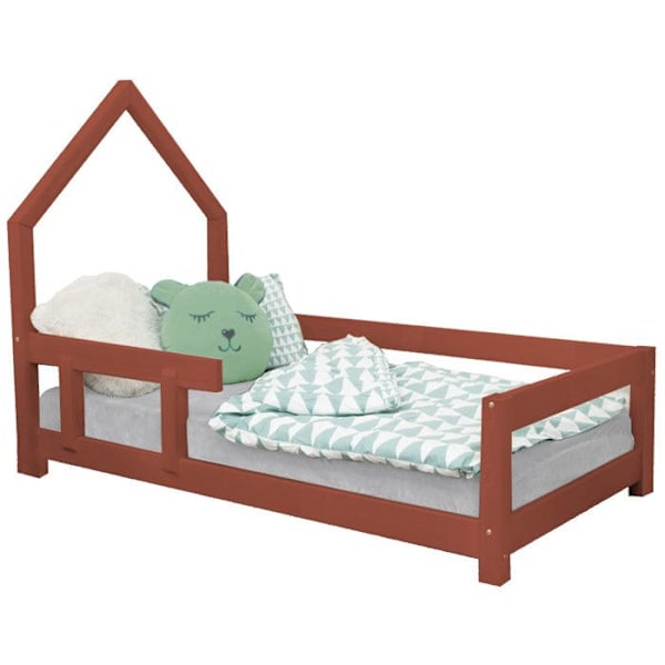 Lit cabane barnbarn POPPI 80 x 160 rød mursten 2 Röd