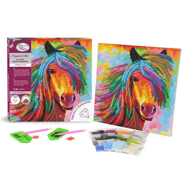 Kit Diamond Painting - Kristellkonst - Häst - 30 x 30 cm - Flerfärgad - Från 6 år Flerfärgad