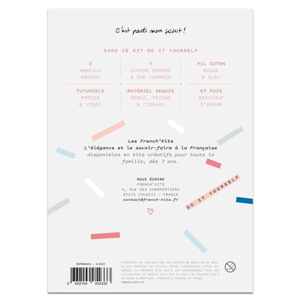 French Kits Sy Kit - Knots & Pompom - Medium Level - 6 styks - Blå Flerfärgad