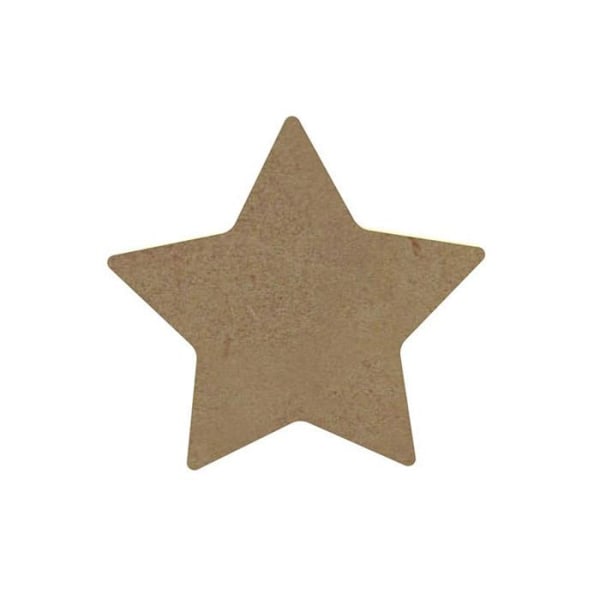 MDF trästjärna att dekorera - 10 x 10 cm kastanj