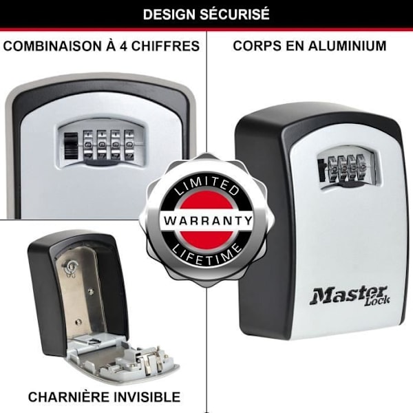 Masterlock säkerhetsskåp Nyckelskåp 5403EURD XL-format Grå