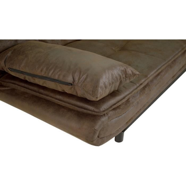 DARIUS sovesofa - Brunt stof - L 194 x D 121 x H 83 cm - Fremstillet i Ukraine kastanj