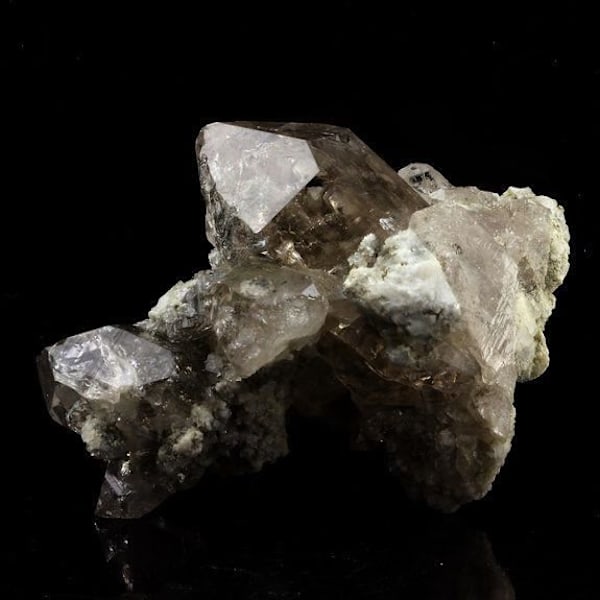 Røget kvarts med klorit - ABIJOUX - 461,0 ct - Mont-Blanc-massivet - Ægthedscertifikat - 70x55x36 mm