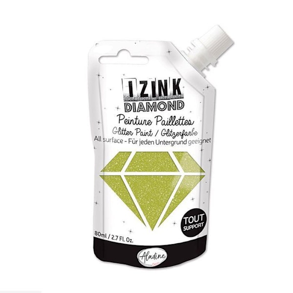 Målning - IZINK - Diamond - Ljusgrön - 80ml - Vattenresistent Ljusgrön