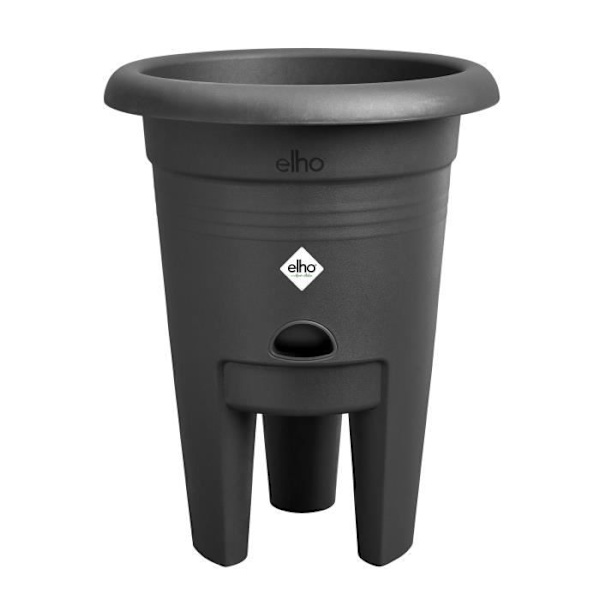 ELHO Green Basics Strawberry Pot 33 - Sort - Ø 33 x H 42 cm - dyrkning og høst udendørs - 100% genanvendt Svart