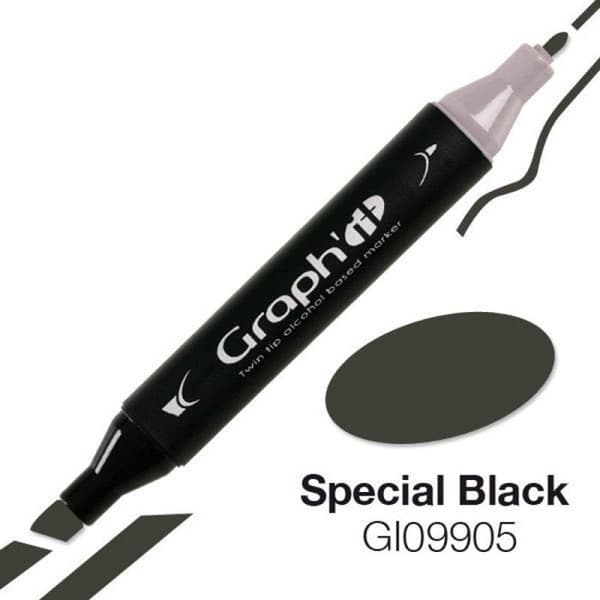 Graph'It - Graph'it 9905 Erityinen Musta (tummanharmaa) alkoholimarker Svart