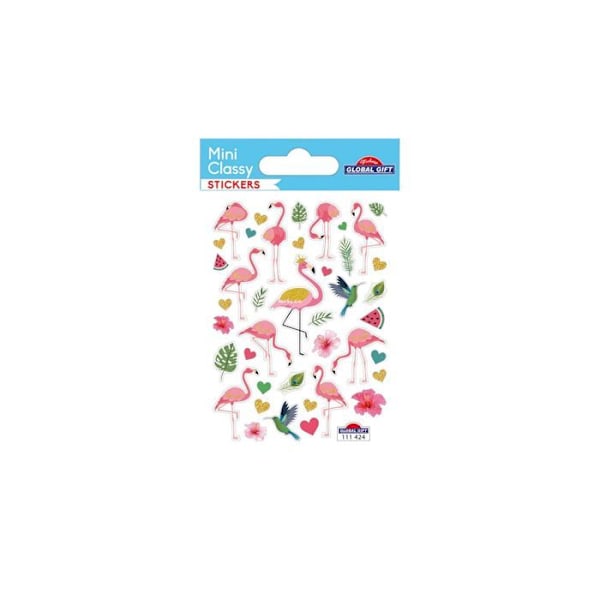 Autocollants - Flamingoer - Glimmer - 1,8 cm Flerfärgad