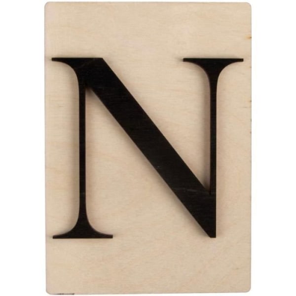 Scrabble-stil dekorativa träbokstäver - 14,9 x 10,5 cm N