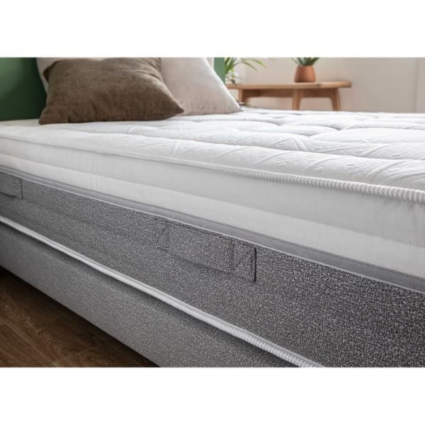 SOMDREAM DREAMCOMFORT Madras + boxspring sæt 160x200 - 1026 pocketfjedre - 7 zoner - Meget fast - 27 cm - 100% fransk Ljungsvart