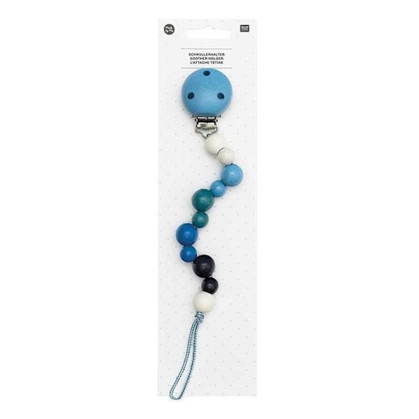 Nappklämma i trä - Rico Design - Blå - 25cm - Salivresistent Blå