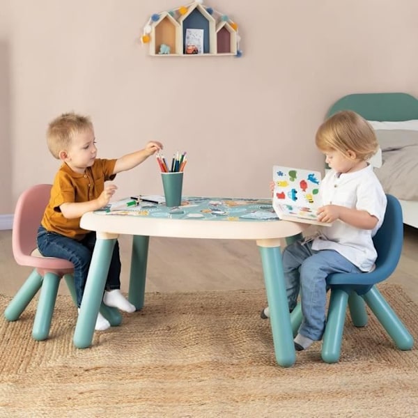 Pieni Smoby - Sininen lapsituoli - Puhalletut jalat - Sisä- ja ulkokäyttöön - UV-suojattu Blå