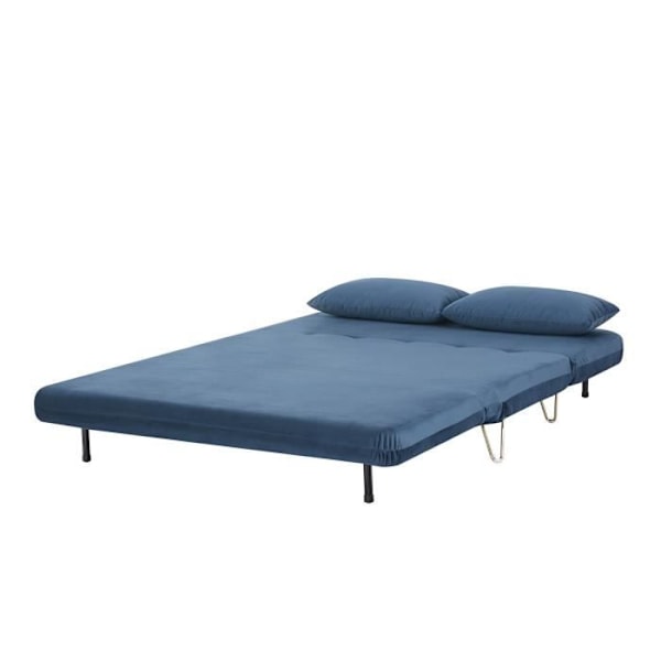 2-sits cabriolet bänk - Blue Velvet - Skandinavisk stil - L 130 x D 90 x H 81 cm - DEPLO Blå