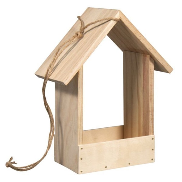 Fuglefoder i træ 20 x 10 x 25 cm Beige