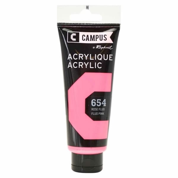 Akrylfärg 100 ml - Neonrosa n°654 Ros