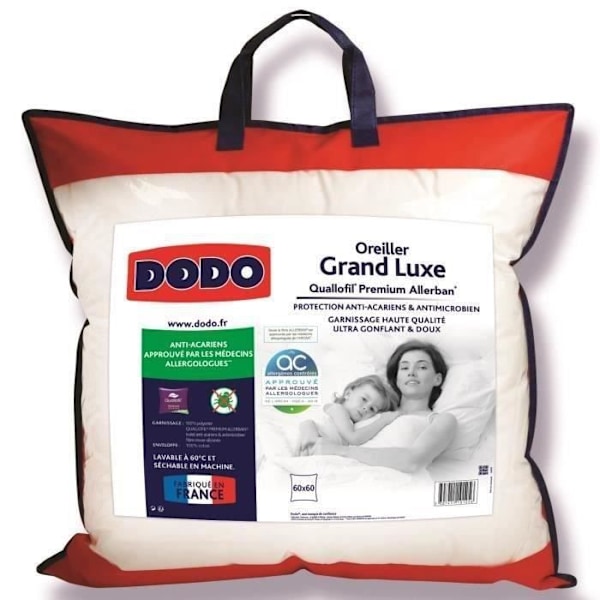 DODO Kudde Grand luxe Quallofil Allerban - 60 x 60 cm - Vit Vit