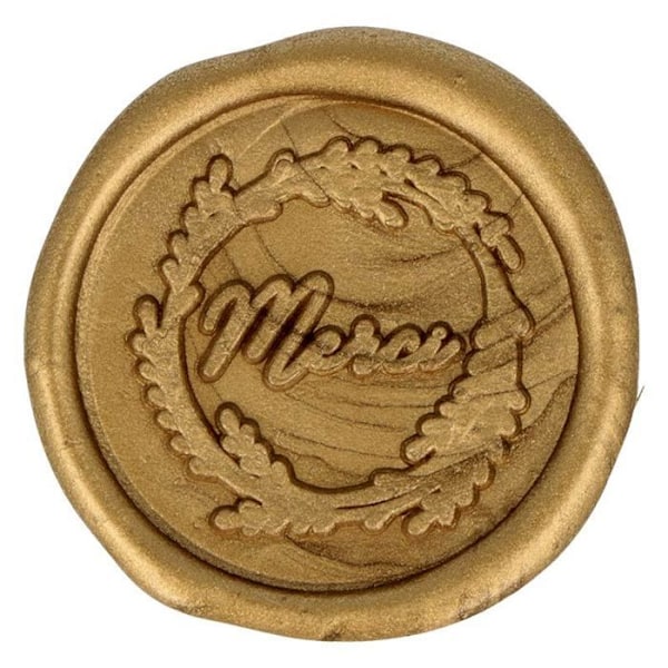 5 Tack gyllene stick-on vaxtätningar 40 mm gyllene
