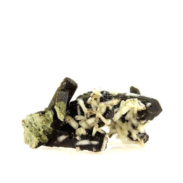 Sten og mineraler. Epidot + Stilbite. 418,5 øre. Diamonkara, Kayes, Mali.