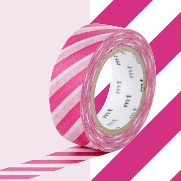 Maskeringstejp med ränder - Fuchsia - 1,5 cm x 7 m Fuchsia