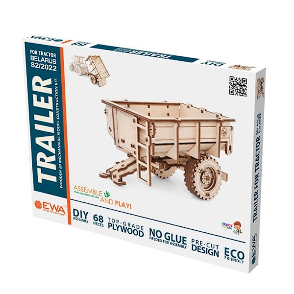 3D træmodel - Traktortrailer 20 cm Beige