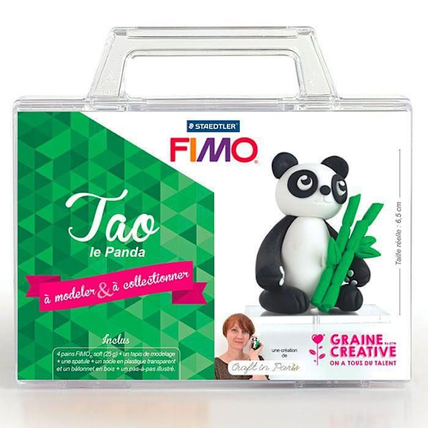 Coffret för modellering av polymerlera för barn - Tao Panda 6,5 cm
