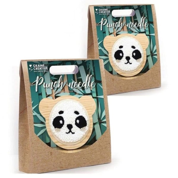 2 punch needle boxes - Lille panda Ø 15 cm