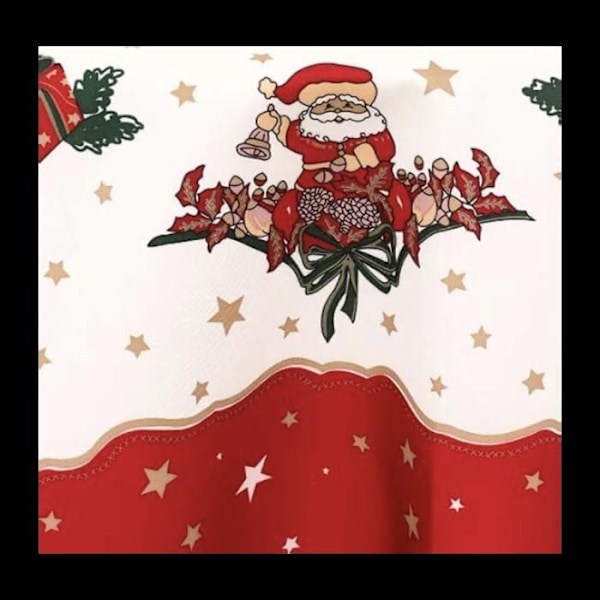 Julduk - Ej specificerat - Jultomtemotiv - Rund eller rektangulär - 160 cm - Fläckbeständig Vit