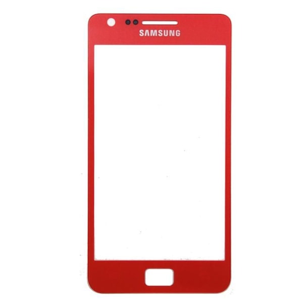 Framskydd i röd glas + lim för Samsung Galaxy S2 I9100 Röd