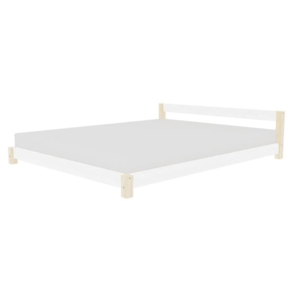 Skandinavisk dubbelsäng - GENERIQUE - COMFY - Massivt trä - Vit - 180x200 cm Vit