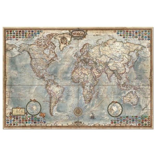 EDUCA World Map Puslespil 4000 brikker - Voksensamling - Blandet - Fra 12 år Flerfärgad
