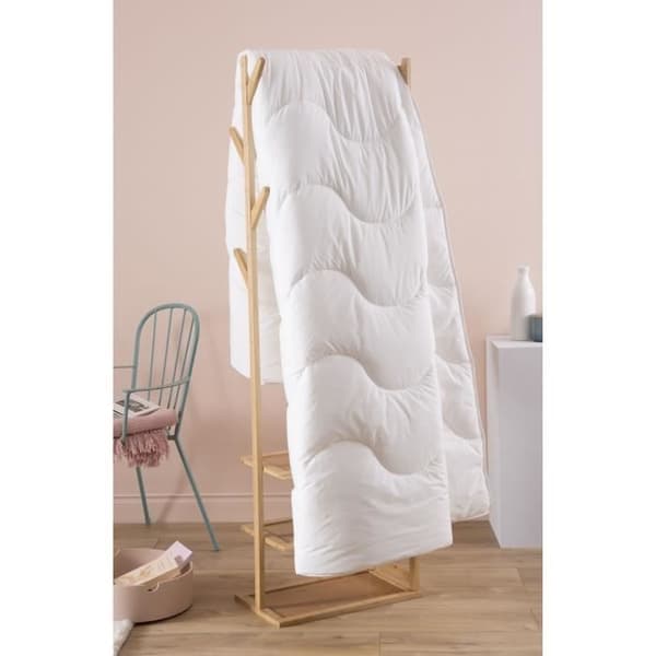Couette Chaude 450gr/m² - DODO - CHAMPS DE LIN - 200 x 200 cm - Vit Vit