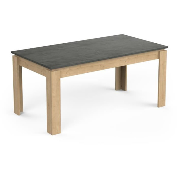 AUSTIN enkelmatbord - 6 personer - Hamilton och Sidewalk ekdekor - L179 x D 90 x H 77 cm - DEMEYERE svart och ljust trä