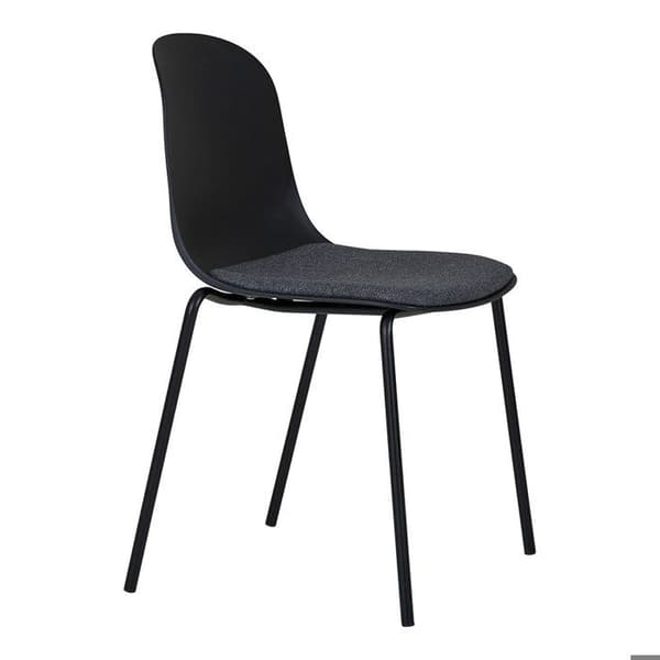Stol - EBUY24 - Madalen - Set om 2 - Svart - Stål - Polyester Svart