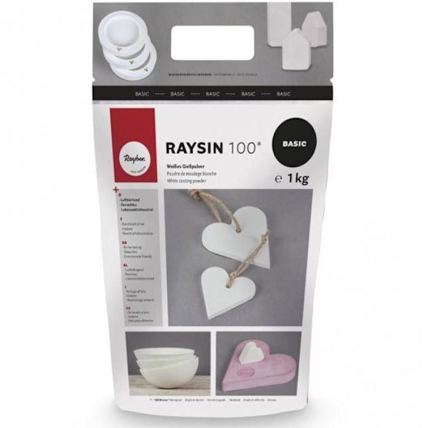 Givermasse - Rayher - Raysin 100 - Hvid - Pose 1 kg - Lugtfri og neitralt fødevaregodkendt Vit
