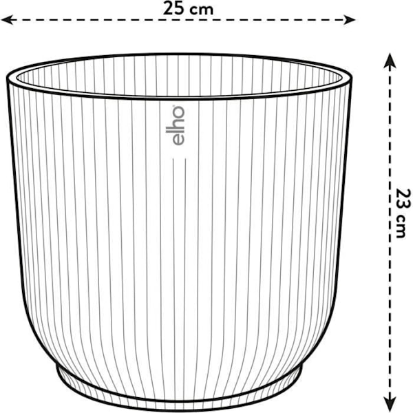 Elho VIBES Rund Blomkruka - Plast - Ø25xH 23,0 cm - Vit/Sidenvit Vit