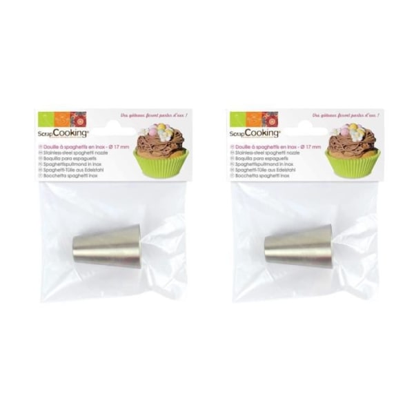 Spritsar - SCRAPCOOKING - Set med 2 spagettispritsar i rostfritt stål - Ø1,7 cm - H4,5 cm - Vit