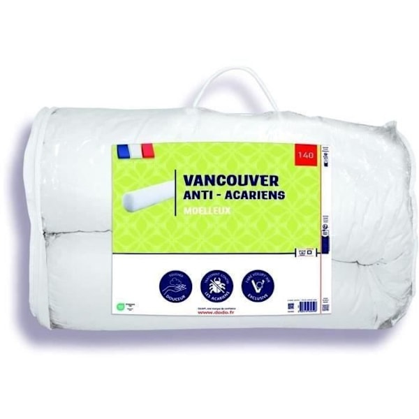 VANCOUVER bolster 140 cm - anti-kvalster - 100% polyester - DODO Vit