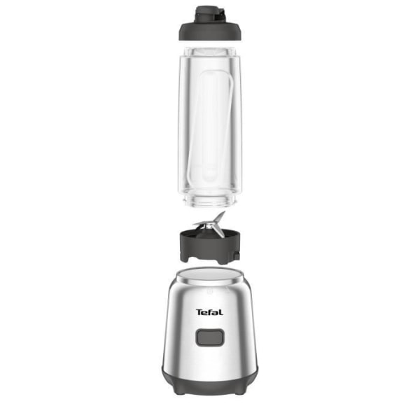 MOULINEX Blender-sekoitin, 300 W, 2 Tritan-pulloa mukaan otettavaksi, 4 irrotettavaa terää, Kompakti, Smoothiet, Erikoissovellus LM15FD10