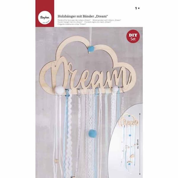 DIY vægophæng - Dream - 65 cm - Indretning - Baby - Unisex Blå