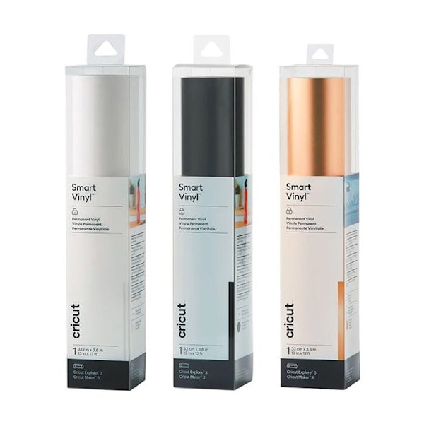 3 matte permanente vinyler 366 x 33 cm - sort, hvid, champagne Flerfärgad