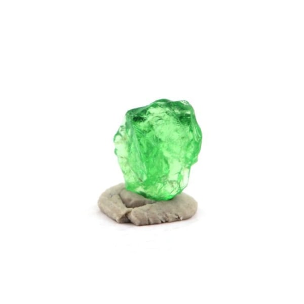 Sten og mineraler. Tsavorite granat. 0,58 ct. Merelani Hills, Lelatema Mts, Tanzania.